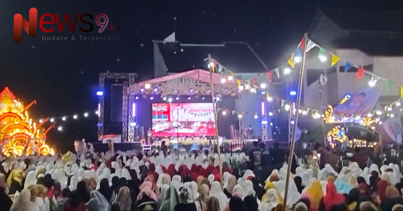 Foto: Ribuan warga Sumenep memadati acara Faham Bersholawat, @by_News9.id