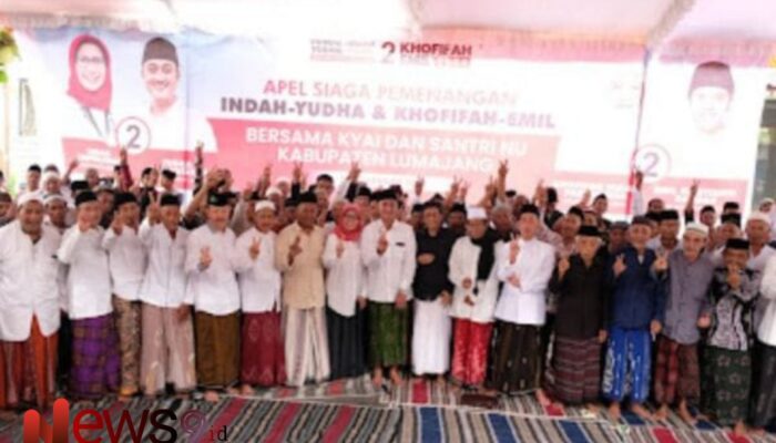 Apel Siaga Kyai NU Lumajang, Kompak Menangkan Indah-Yudha