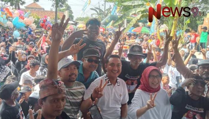 Jalan Sehat Desa Kalidilem Meriah, Bunda Indah dan Mas Yudha Paparkan Program Unggulan