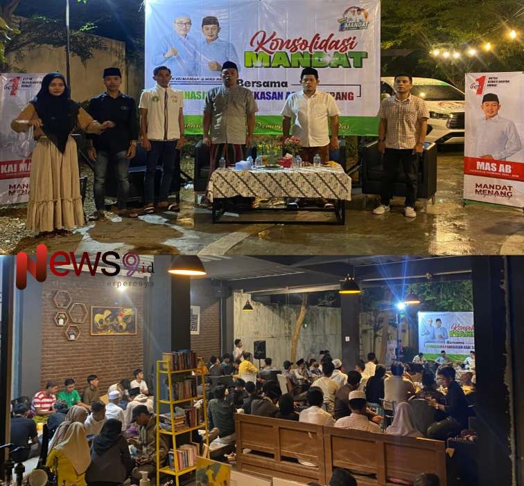 Foto: Acara konsolidasi bersama Tim pemenangan paslon MANDAT. @by_News9.id