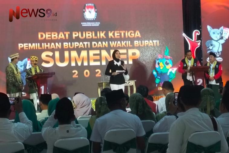 Foto: Debat ketiga Pilkada Sumenep, Cabup 02, Mas Doktor Fauzi, mengangkat isu toleransi dan keberagaman, @by_News9.id