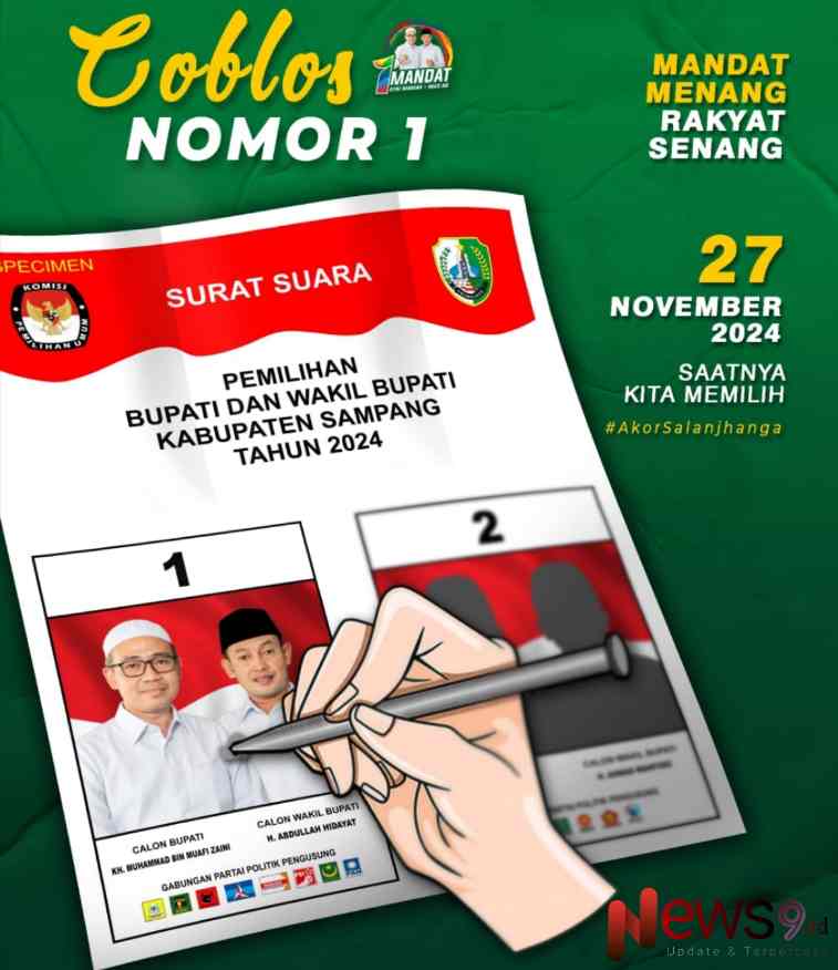 Foto: Surat suara yang akan dicoblos, @by_News9.id