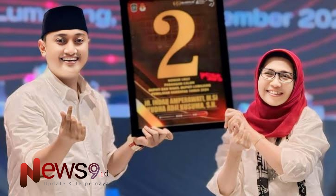 Foto: Bunda Indah - Mas Yudha, Paslon Bupati dan Wakil Bupati Lumajang 2024, @by_News9.id