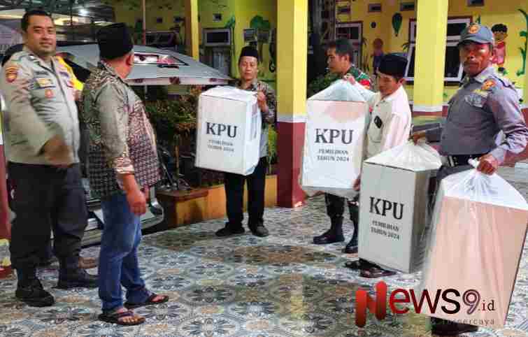 Foto: Pengawalan pengembalian logistik Pilkada, @by_News9.id
