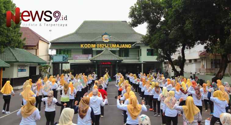 Foto: Persit Kartika Chandra Kirana (KCK) Cabang XXXV Kodim 0821 Lumajang gelar olga bersama, @by_News9.id