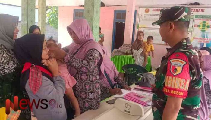 Babinsa Besuk Dukung Pelayanan Kesehatan di Posyandu Matahari Demi Balita Sehat 