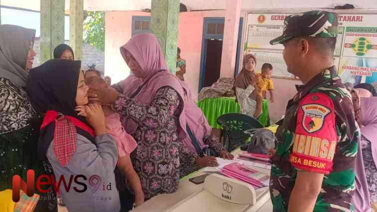 Foto: Pendampingan kegiatan pelayanan kesehatan di Posyandu Matahari, @by_News9.id