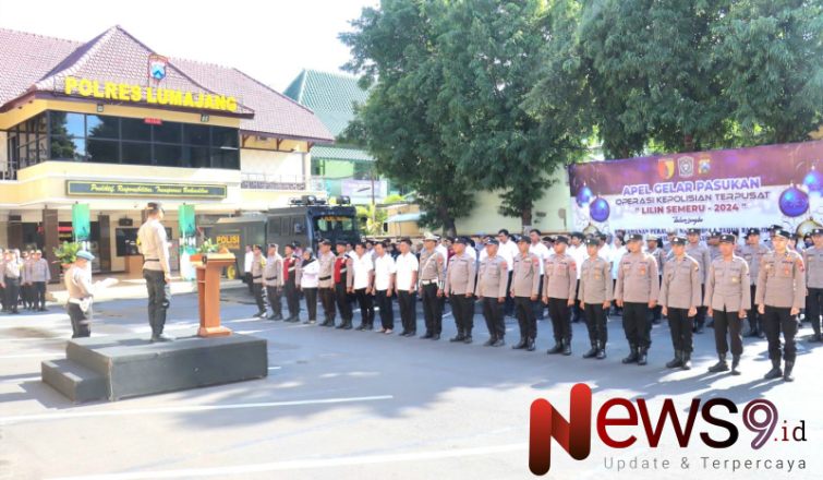 Foto: Apel kesiapan peesonel Polres Lumajang, menghadapi Natal dan Tahun Baru 2025, @by_News9.id