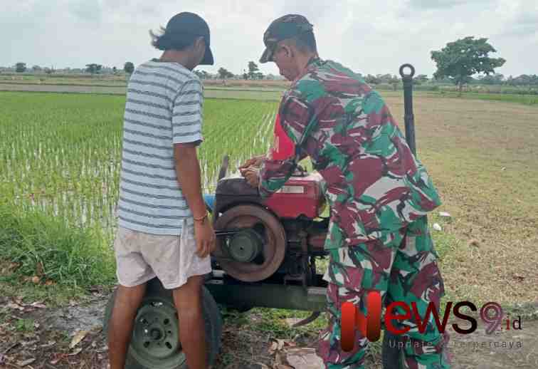 Foto: Sertu Choirul Huda melaksanakan pendampingan warga petani, @by_News9.id