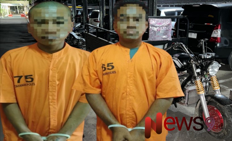 Foto: Pelaku MS (32) dan AB (32), pencuri sepeda motor roda tiga merk Viar berwarna hitam. @by_News9.id