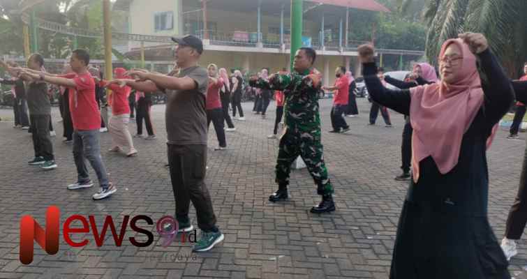 Foto: Serma Imam Ghuzoli, turut serta dalam kegiatan Senam Sehat Anjangsana Lintas Sektoral, @by_News9.id
