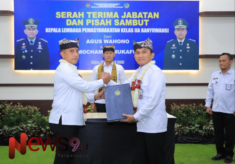 Foto: Serah terima jabatan disaksikan langsung oleh Kepala Kantor Wilayah Direktorat Jenderal Pemasyarakatan Jawa Timur. @by_News9.id