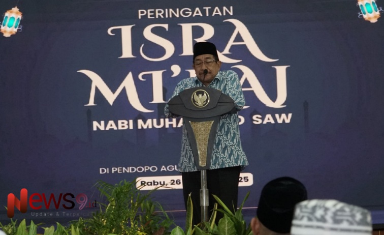 Foto: Wakil Bupati Sumenep, KH. Imam Hasyim, saat sambutan pada acara Isra Miraj, @by_News9.id