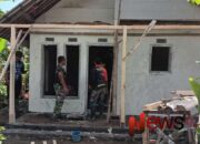 Satgas TMMD dan Warga Gotong Royong Bangun Rumah Layak Huni di Dusun Mlambing