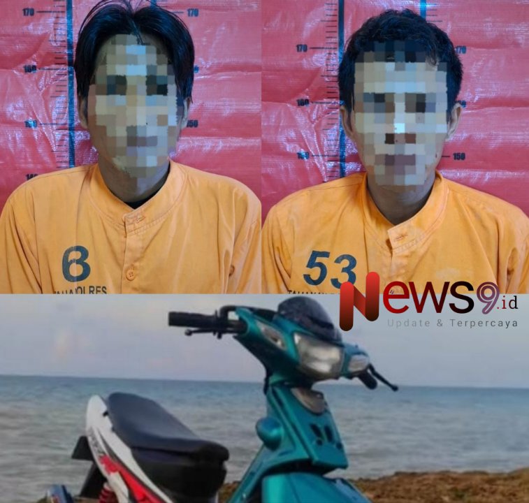 Foto: Dua tersangka curanmor yang berhasil diamankan, yakni H (49), dan M (34), @by_News9.id