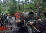 Gotong Royong TNI dan Warga Burno, Mesin Molen Pacu Pengecoran Jalan