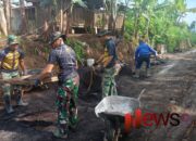 Satgas TMMD Ke-123 Kodim 0821/Lumajang Tetap Semangat, Pengecoran Jalan di Dusun Mlambing Berjalan Lancar