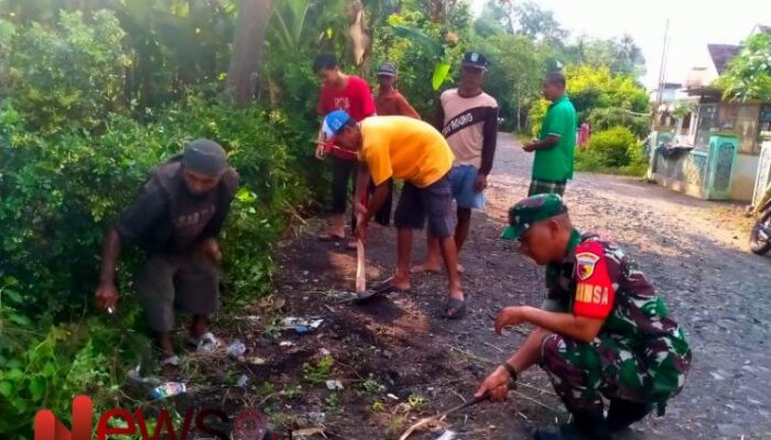 Semangat Bulan Ramadan Tak Menghalangi Babinsa Alun-Alun dan Warga Laksanakan Jumat Bersih