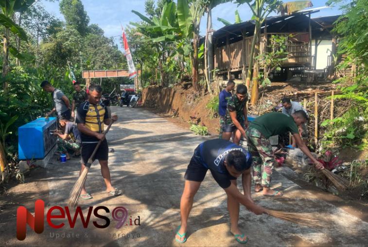 Foto: Kegiatan finishing pembersihan dan perapian sepanjang jalan. @by_News9.id