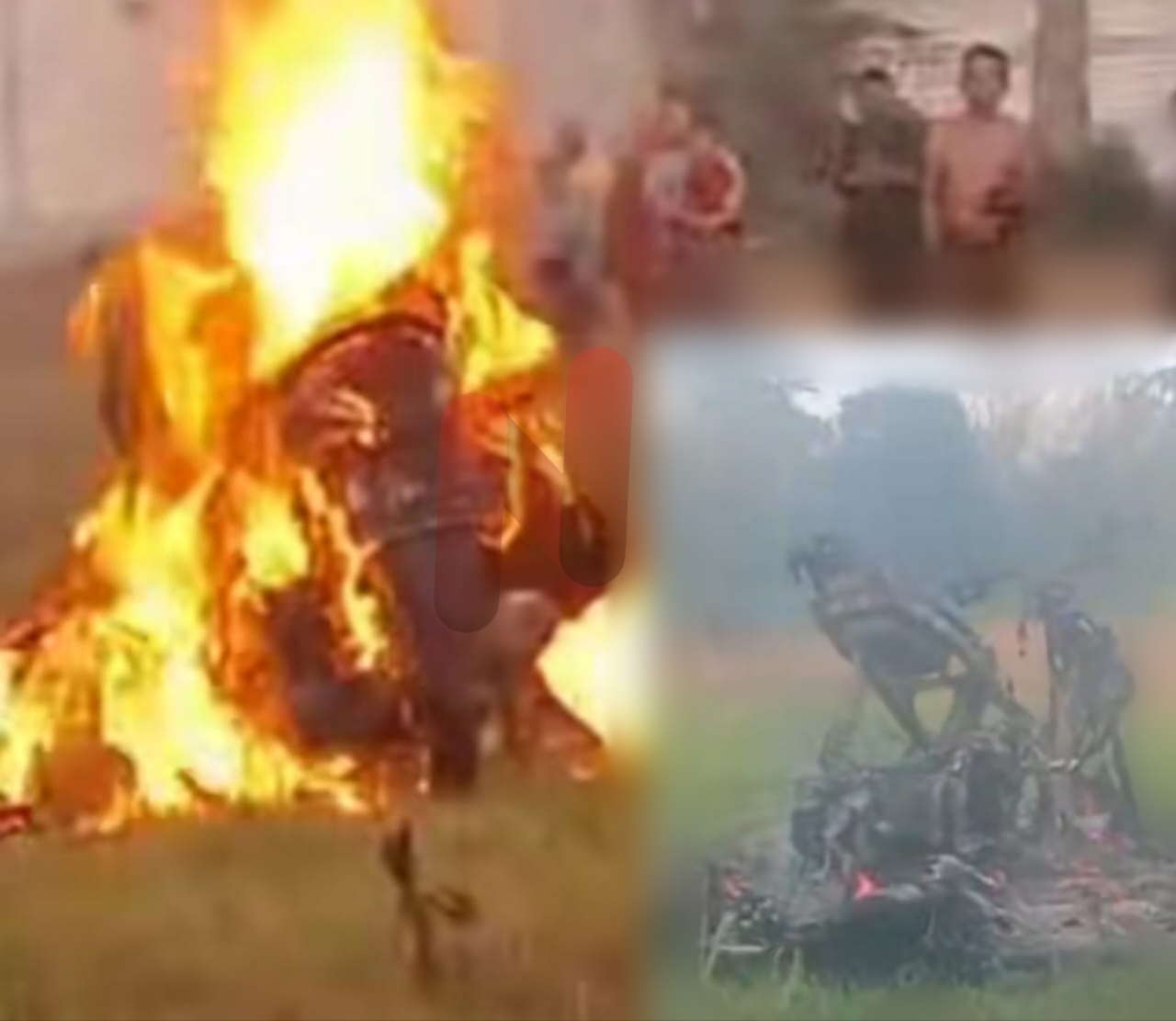 Foto : Hasil tangkapan layar saat warga bakar motor pelaku. @by_News9.id
