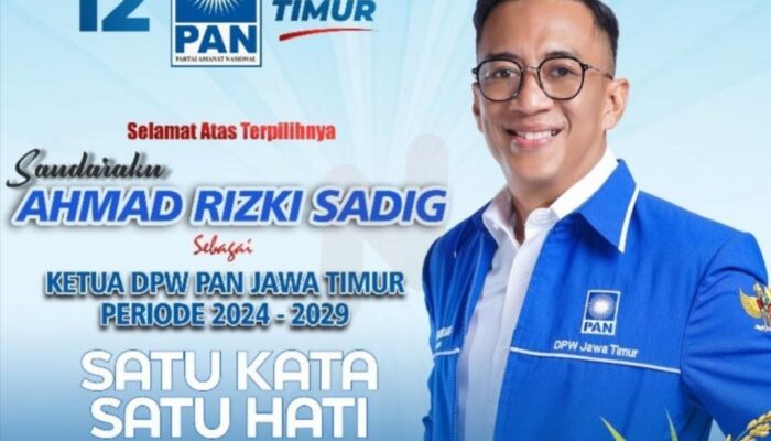 Ahmad Rizki Sadig Kembali Nahkodai Ketua PAN Jawa Timur 