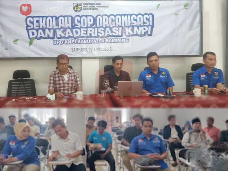 Foto: Narasumber utama, yakni Lukman Hakim, S.H., M.H., (dua dari kiri) dan Ketua Harian DPD KNPI Sampang, Wavi Anas (dua dari kanan). @by_News9.id