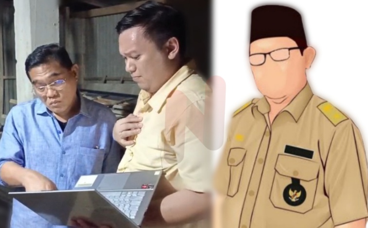 Foto: Tim Kementerian, saat melakukan pemeriksaan lapangan, dan ilustrasi Kades Torjek, Mokenap. @by_News9.id