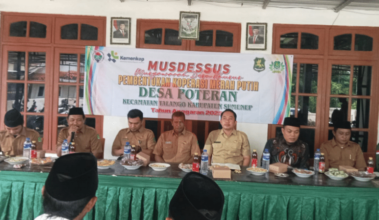 Foto: Pemerintah Desa Poteran, saat menggelar Musyawarah Desa Khusus (Musdesus). @by_News9.id