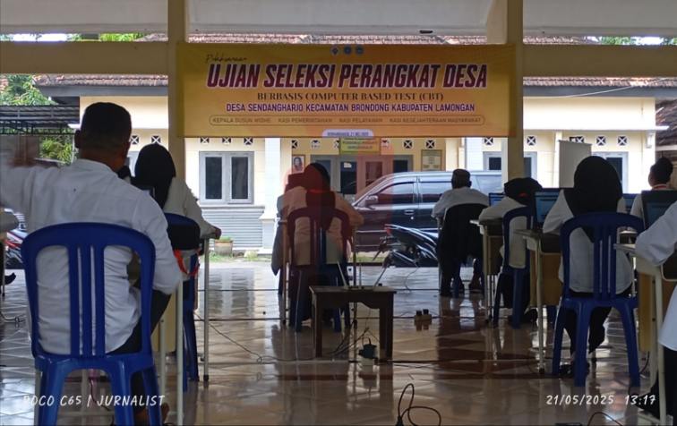 Foto: Pelaksanaan ujian berbasis komputer (Computer-Based Test/CBT) bagi calon perangkat desa. @by_News9.id