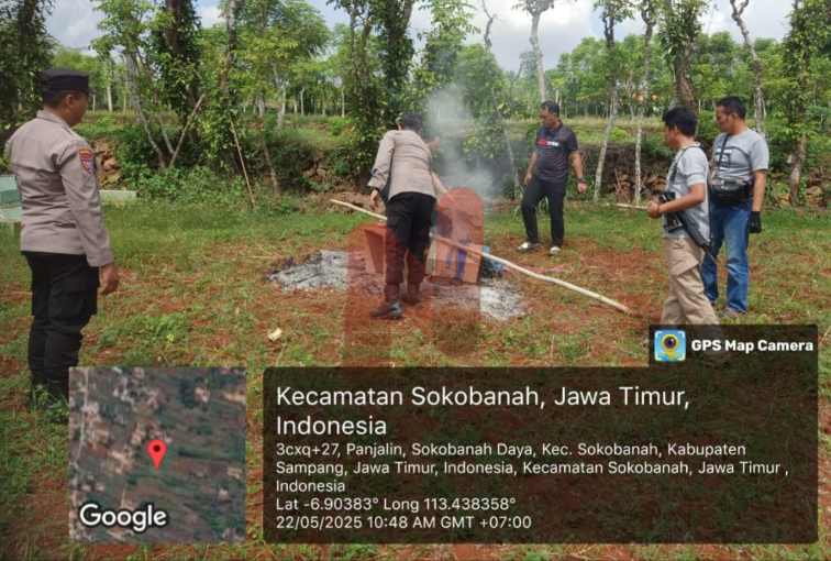 Foto: Lokasi yang di jadikan tempat sabung ayam di musnahkan oleh polisi di Dusun Panjelin desa/kecamatan Sokobanah, Sampang, Madura. @by_News9.id