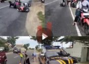 Insiden Beruntun Pengendara Motor Tergelincir di Jalan Raya Camplong, Madura