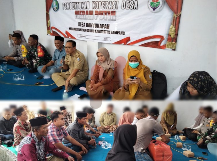 Foto: Pembentukan Koperasi Desa Merah Putih di Desa Banyukapah. @by_News9.id