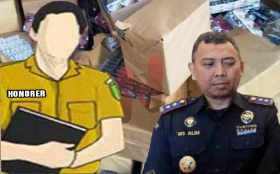 Foto: Kepala Bea Cukai Madura (kanan) dan (ilustrasi) Najemi yang diketahui sebagai guru honorer di SD Negeri Sapeken 5 disebut-sebut sebagai aktor utama. @by_News9.id