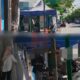 FOTO: Kondisi trotoar yang di pakai pelaku usaha di sepanjang jl KH.Hasyim Ashari - jl Trunojoyo. @by_News9.id