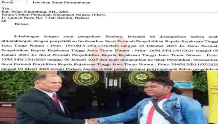 PKN Apresiasi Kejati Jatim Tindaklanjuti Laporan Dugaan Korupsi Dana Hibah di Dinas Pendidikan