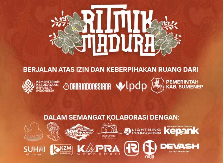 Flyer Ritmik Madura 2025 yang digelar di depan Pendopo Keraton Sumenep, @by_News9.id