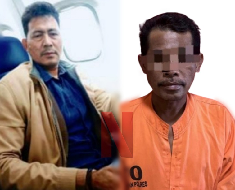 FOTO: Ketua Relawan Putra Angkatan (RPA), Mhd Zaini, (kiri) dan pelaku cabul puluahn santri (kanan). @by_News9.id