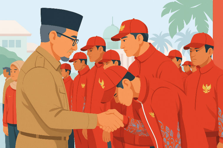 FOTO: (ilustrasi) Atlet Sumenep yang hari ini dilepas secara resmi untuk berlaga di Porprov Jatim 2025, @by_News9.id