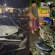 FOTO: Insiden yang melibatkan sepeda motor dan sebuah mobil pribadi. @by_News9.id