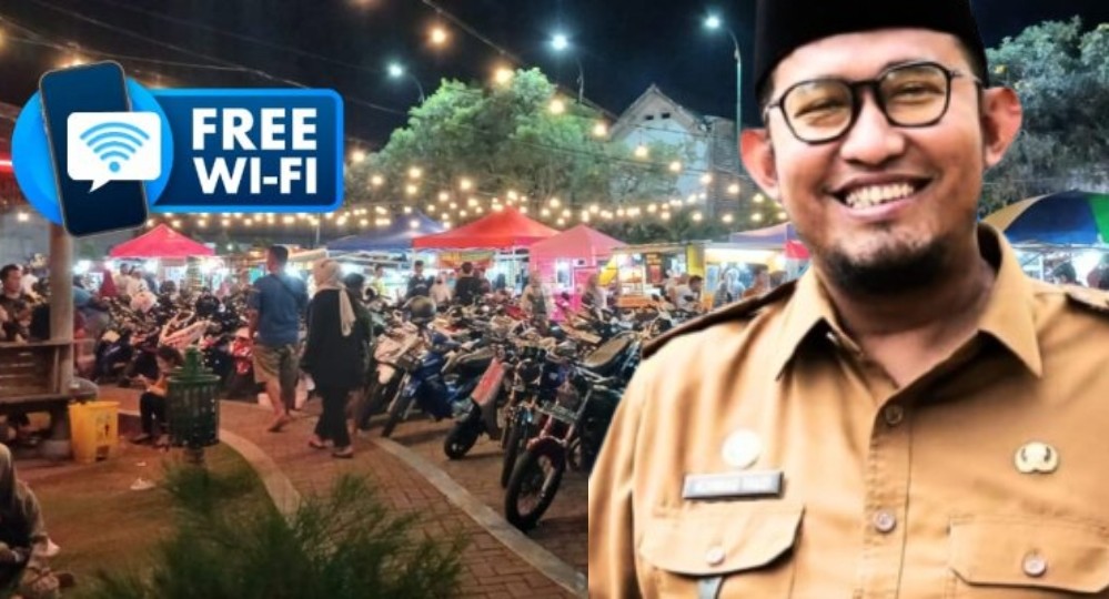 FOTO: Program WiFi gratis Bismillah Melayani milik Pemerintah Kabupaten Sumenep yang terbukti membawa dampak positif bagi pelaku UMKM. @by_News9.id