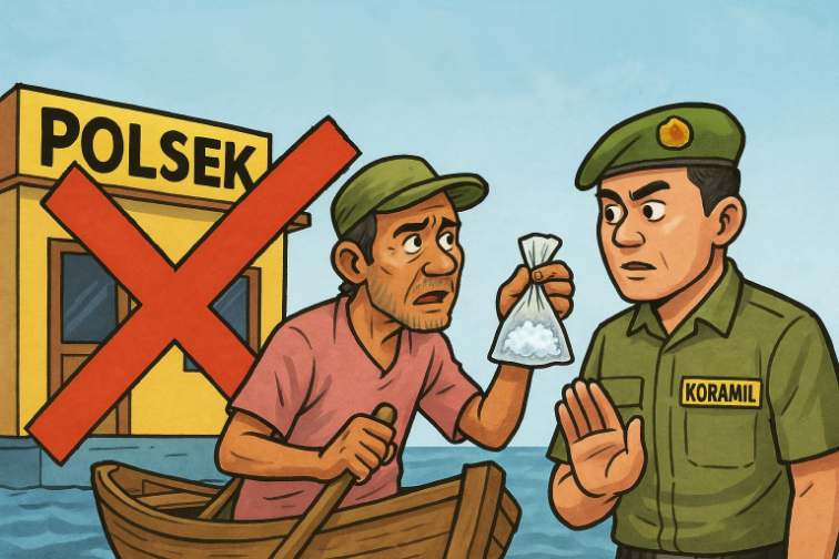 FOTO: (ilustrasi) Penemuan drum berisi sabu memilih melapor ke Markas Koramil, bukan ke Polsek Masalembu. @by_News9.id