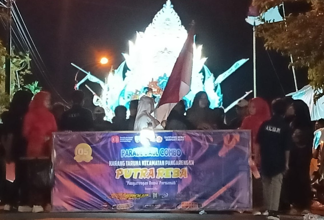 FOTO: Peserta parade daul combodug kecamatan Pangarengan nomor urut 5 Putra REBA. @by_News9.id
