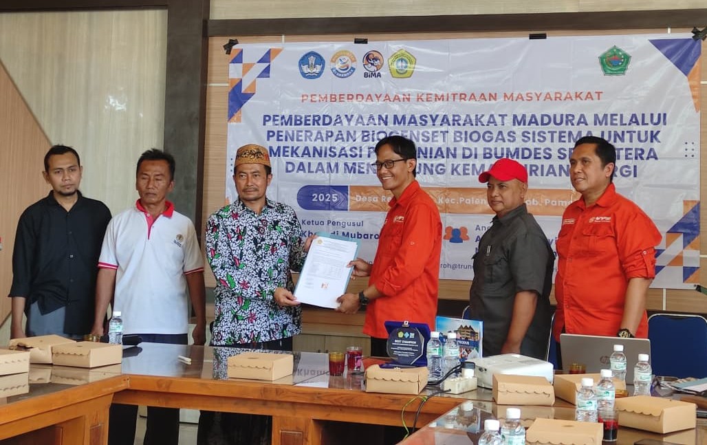 Universitas Trunojoyo Madura Dukung Desa Rek Kerrek Pamekasan Menuju Desa Mandiri Energi Melalui Penerapan Genset Biogas