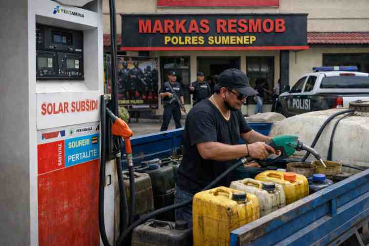 Mafia BBM Ilegal Bebas Beroperasi di Depan Markas Resmob Polres Sumenep