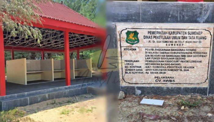 CV AWBS Tutup Mulut, Foodcourt Ratusan Juta di Pantai Lombang Diduga Langgar Spesifikasi Proyek