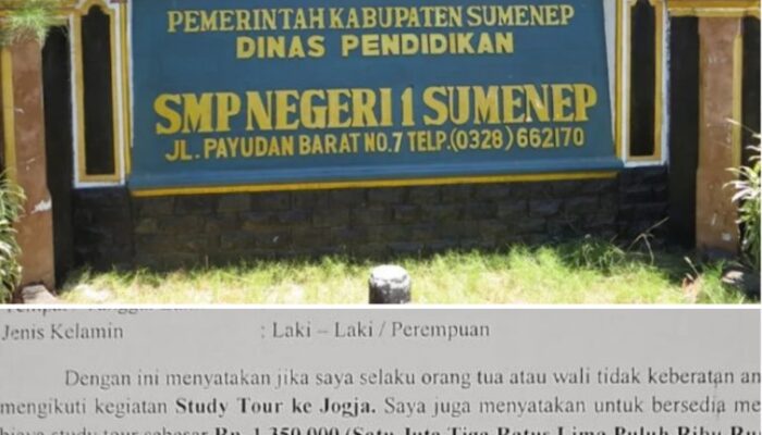 SMPN 1 Sumenep Diduga Tekan Wali Murid Bayar Rp1,35 Juta Study Tour