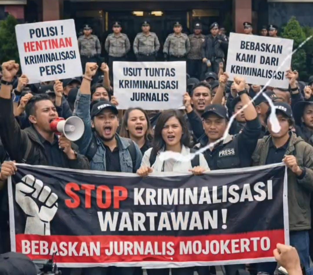 Ratusan Jurnalis Jatim Kepung Mapolda, Desak Transparansi Dugaan OTT “Settingan” dan Penangguhan Penahanan Amir