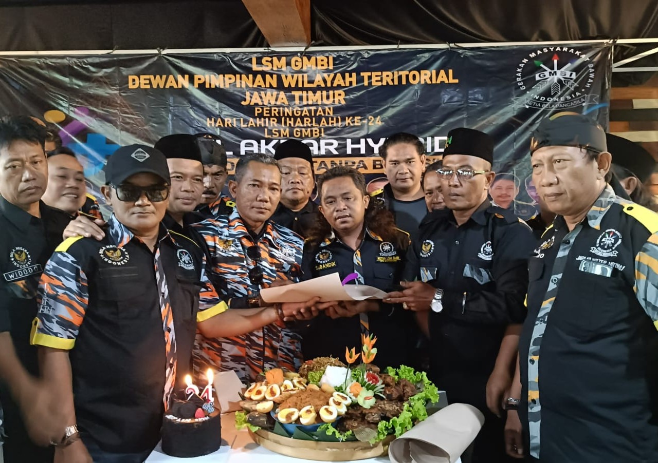 Harlah ke-24 LSM GMBI DPW Teritorial Jawa Timur Adakan Apel Akbar Hybrid