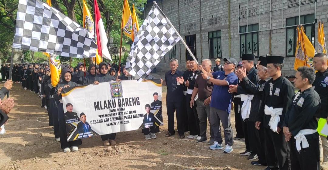 Ribuan Calon Warga PSHT Kota Kediri Pusat Madiun Gelar “Long March”, Implementasi Nilai Persaudaraan dan Budi Pekerti Luhur