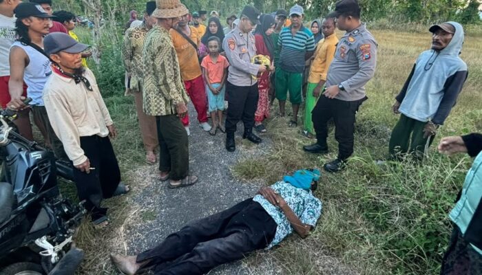 Petani Lansia Ditemukan Meninggal di Jalan Desa Lobuk